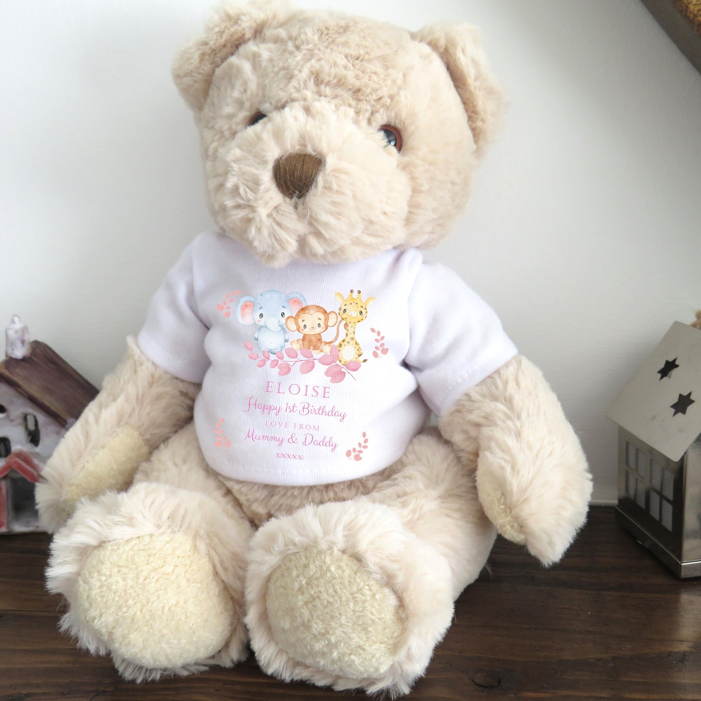 Personalised Luxury Teddy Bear Animals Girls Birthday T-shirt