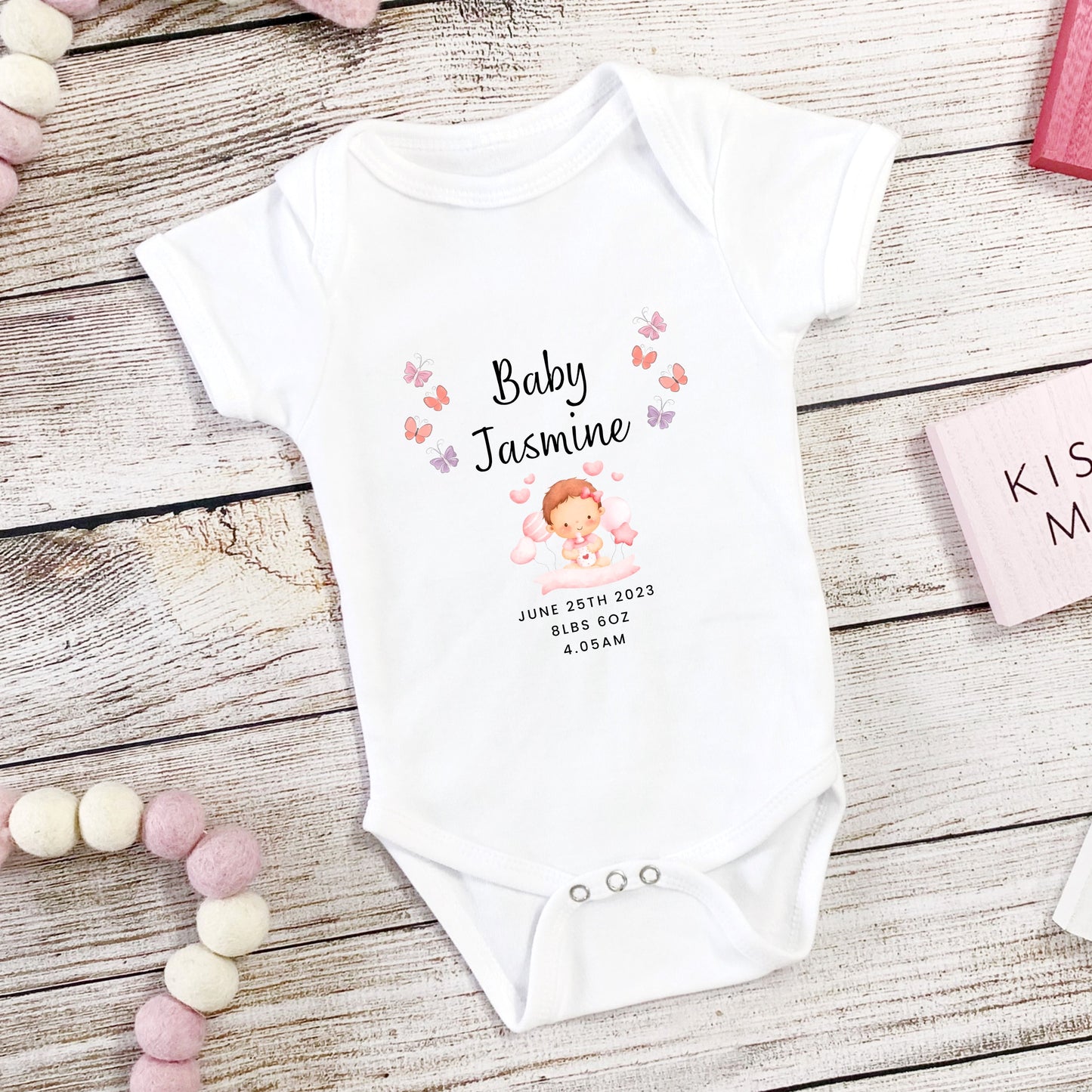 Personalised Pastel Baby Girl Babygrow